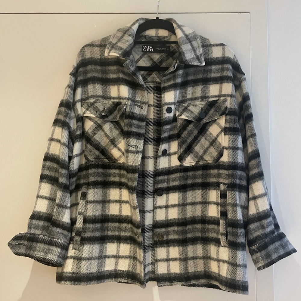 Zara plaid shacket size xs